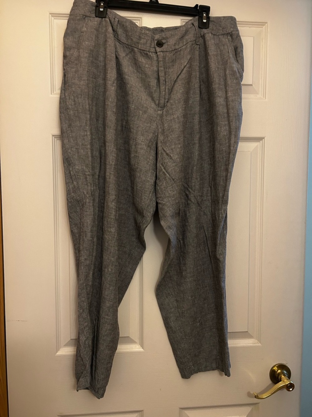 Lightweight Grey Linen Blend Pants